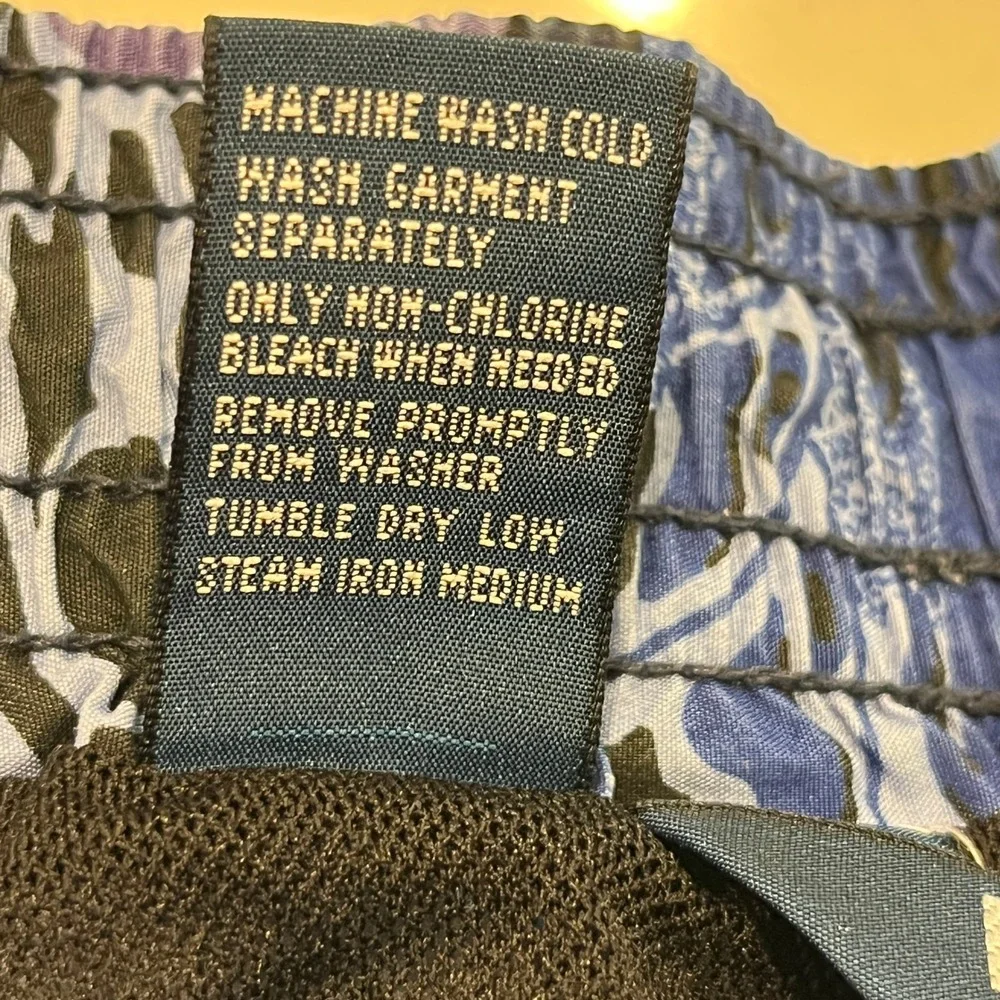 Polo‎ Ralph Lauren Swim Trunks Mens XXL Blue Cotton Nylon Dragonfly Wing Print